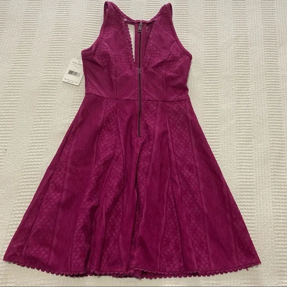 New Free People Fuschia Grape Wine Color Size 2  Cocktail Party Dress - Picture 4 of 8